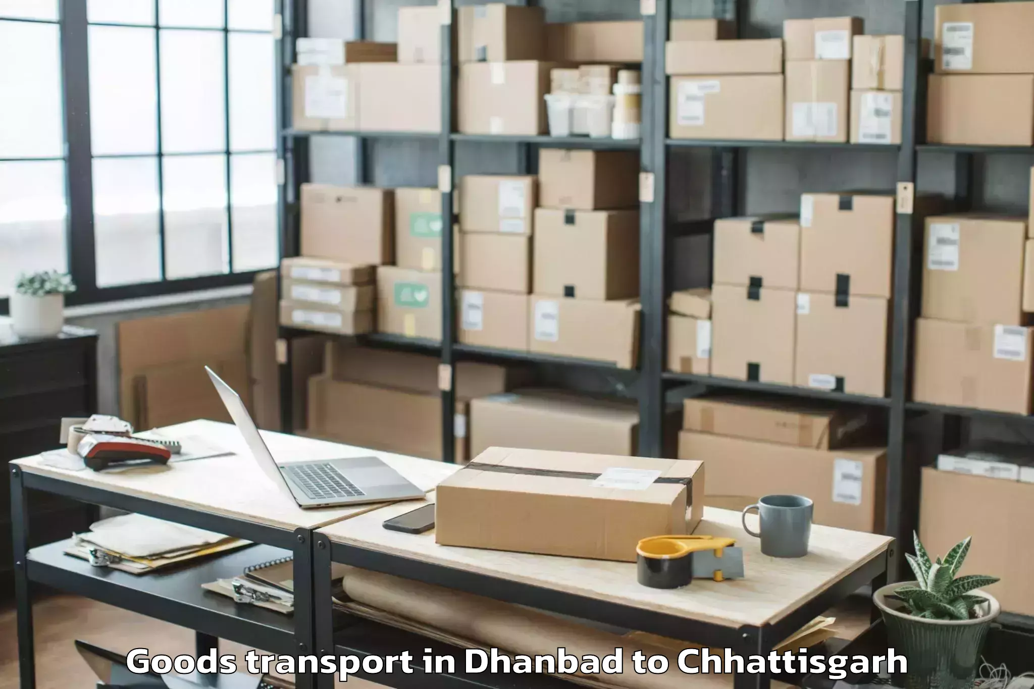 Quality Dhanbad to Saraipali Goods Transport